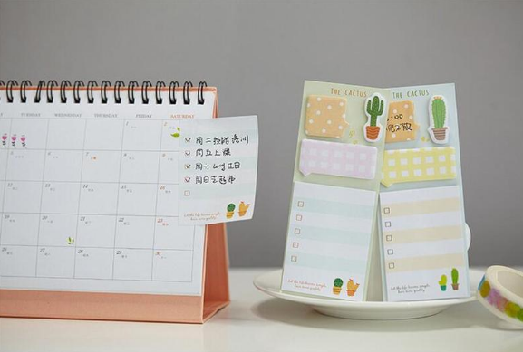 Cactus Sticky Note Memo Set