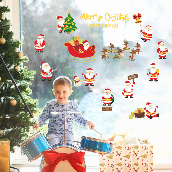 Fashionable cartoon santa claus wall stickers