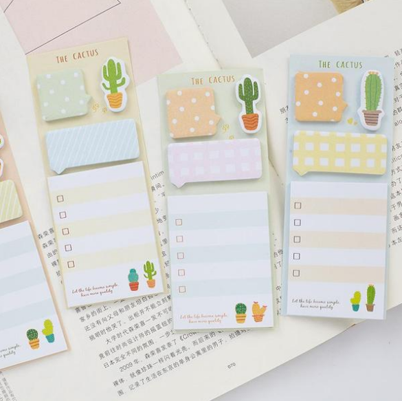 Cactus Sticky Note Memo Set