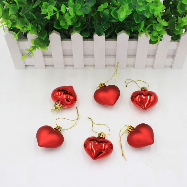 Christmas Decoration Peach Heart Painted Ornaments