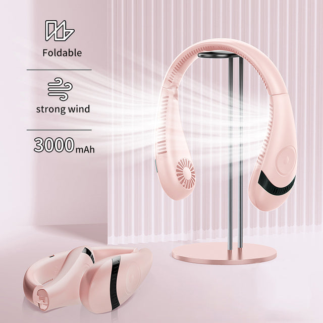 Stay Cool and Comfortable Anywhere with the Hanging Neck Foldable Fan: Powerful, Portable, and Ultra-Long Battery Life!