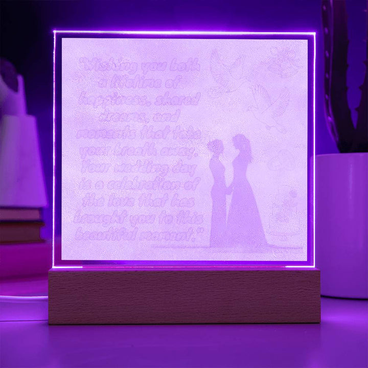 Love's Radiance: LED Square Acrylic Night Light - Perfect Wedding Gift for a Lifetime of Happiness 💖 🌈