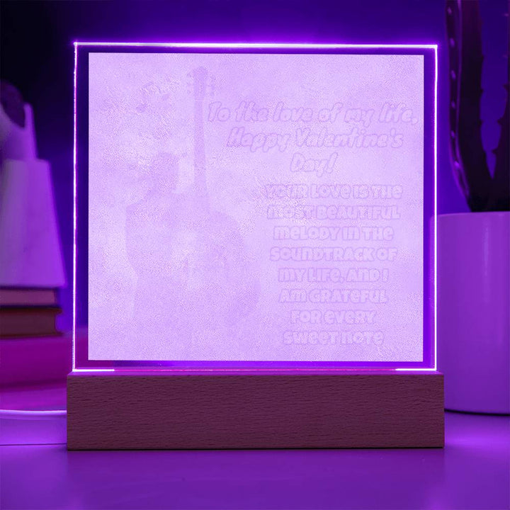 Musical Love Notes: LED Square Acrylic Night Light - Perfect Valentine's Day Gift for Your Melody of Life 💖🌟