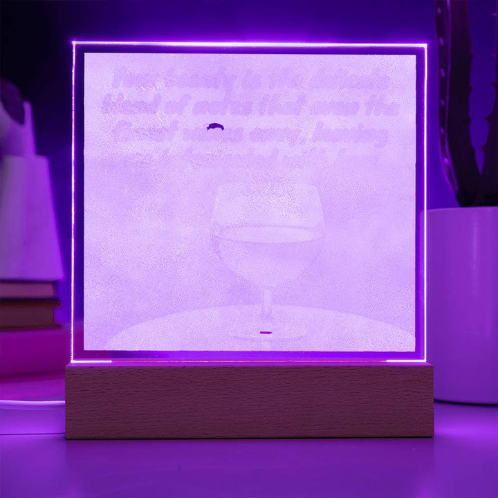 Intoxicating Love: LED Square Acrylic Night Light - Romantic Gift with Sunset and Wine Elegance 💖🌅🍷