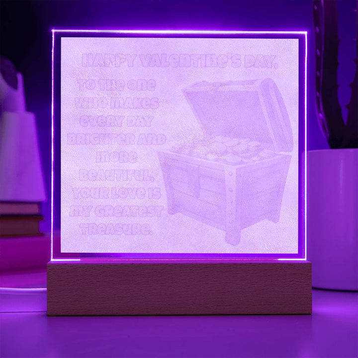 Radiant Love Treasure: LED Square Acrylic Night Light - Perfect Valentine's Day Gift for Your Beloved 💖🌟