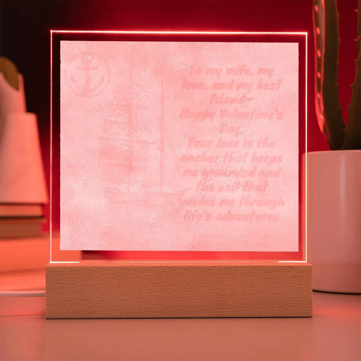 🌊 Set Sail on Love: LED Square Acrylic Night Light with Romantic Sailboat Scene 🚢💖