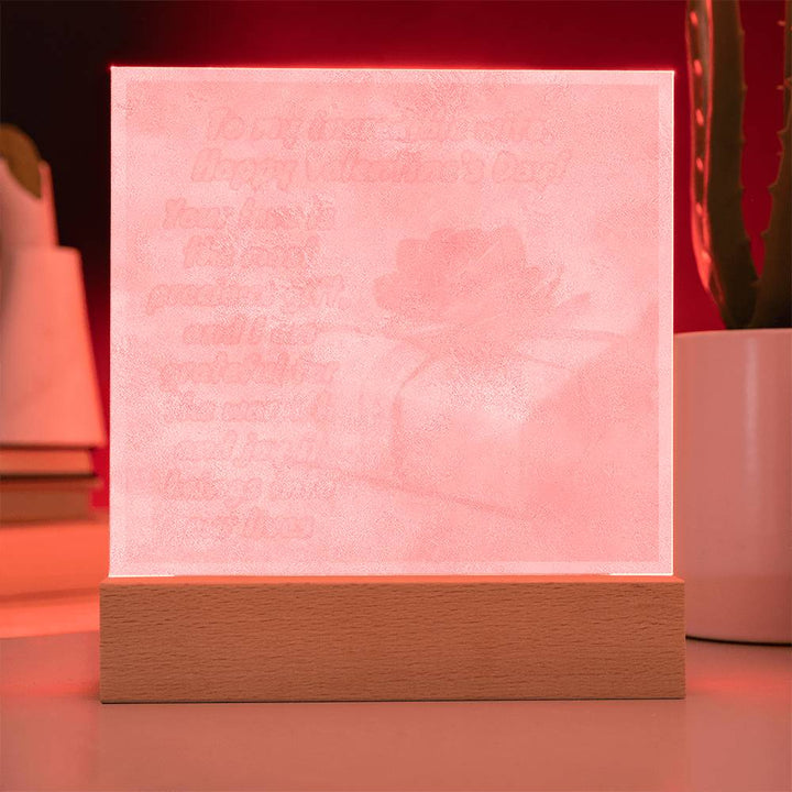 Precious Love Glow: LED Square Acrylic Night Light - Ideal Valentine's Day Gift for Your Incredible Wife 💖🌟