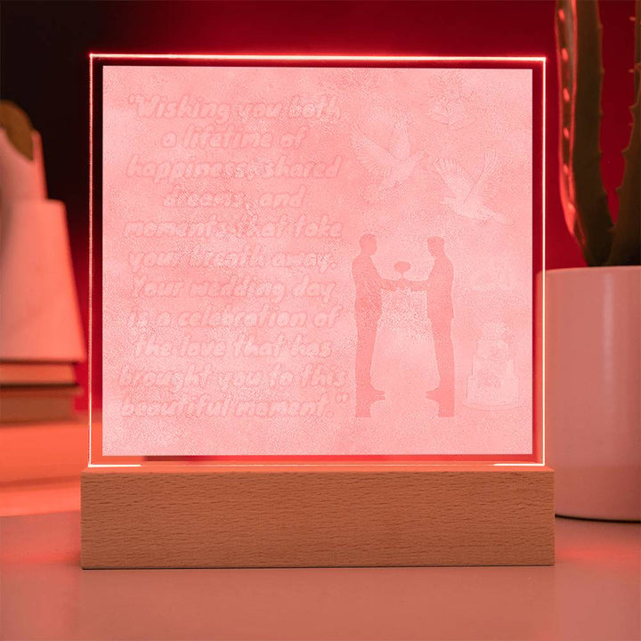 Radiant Unions: LED Square Acrylic Night Light - Perfect Wedding Gift for a Lifetime of Joyful Moments 💖🌈