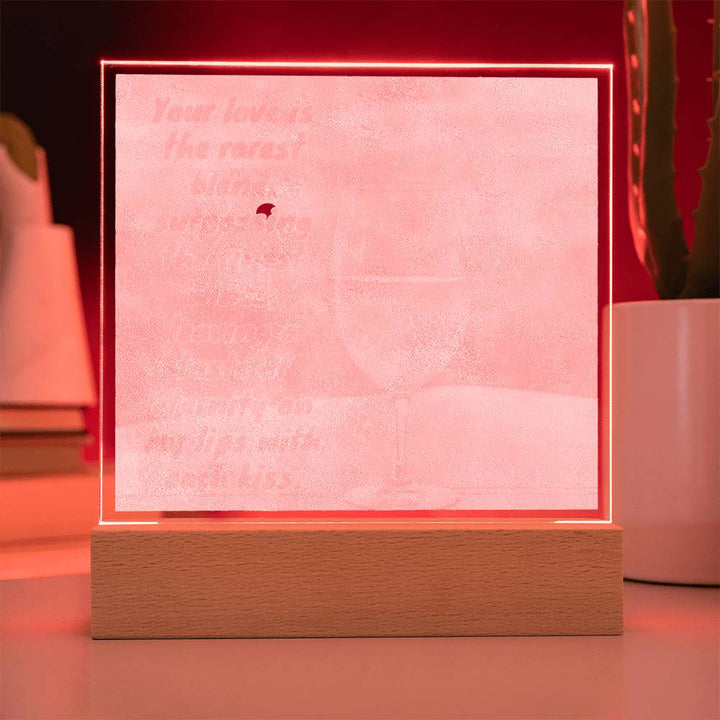 Eternal Bliss: LED Square Acrylic Night Light - Romantic Sunset & Wine Love Ambiance 💖🌅🍷