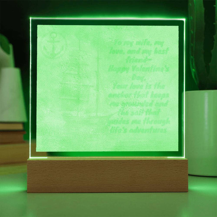 🌊 Set Sail on Love: LED Square Acrylic Night Light with Romantic Sailboat Scene 🚢💖