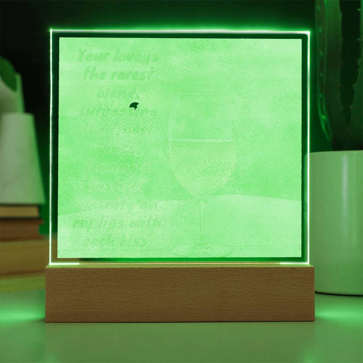 Eternal Bliss: LED Square Acrylic Night Light - Romantic Sunset & Wine Love Ambiance 💖🌅🍷