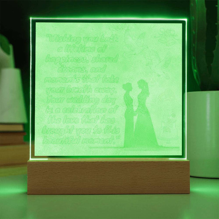 Love's Radiance: LED Square Acrylic Night Light - Perfect Wedding Gift for a Lifetime of Happiness 💖 🌈