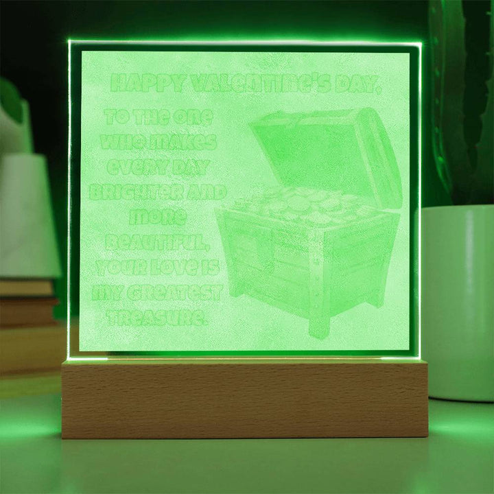 Radiant Love Treasure: LED Square Acrylic Night Light - Perfect Valentine's Day Gift for Your Beloved 💖🌟