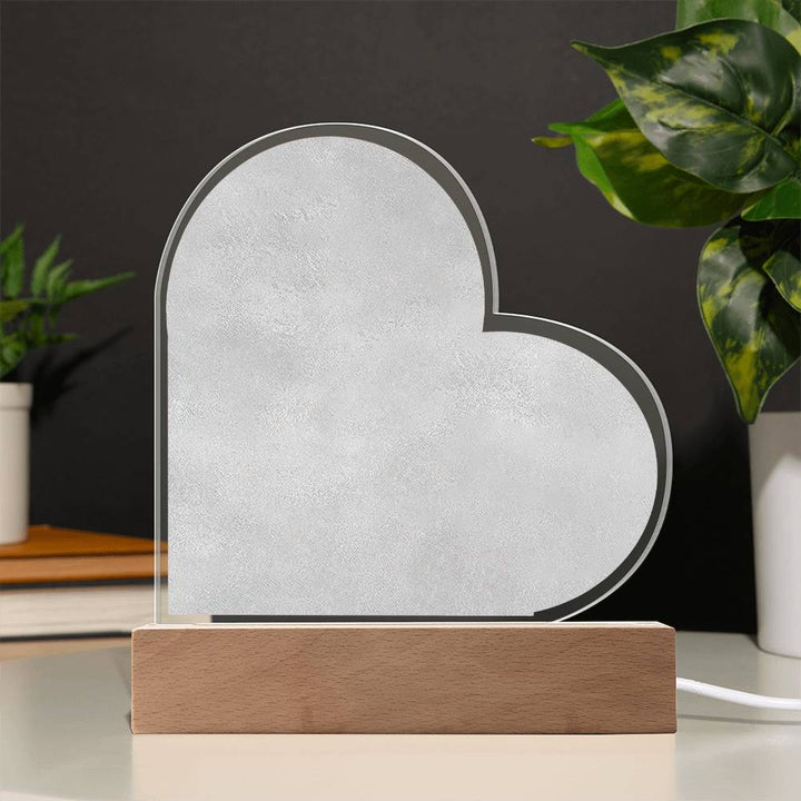 Enchanting Love Flow: LED Lighted Acrylic Heart on Wooden Base - A Radiant Tribute to Eternal Love