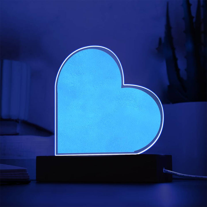 Enchanting Love Flow: LED Lighted Acrylic Heart on Wooden Base - A Radiant Tribute to Eternal Love