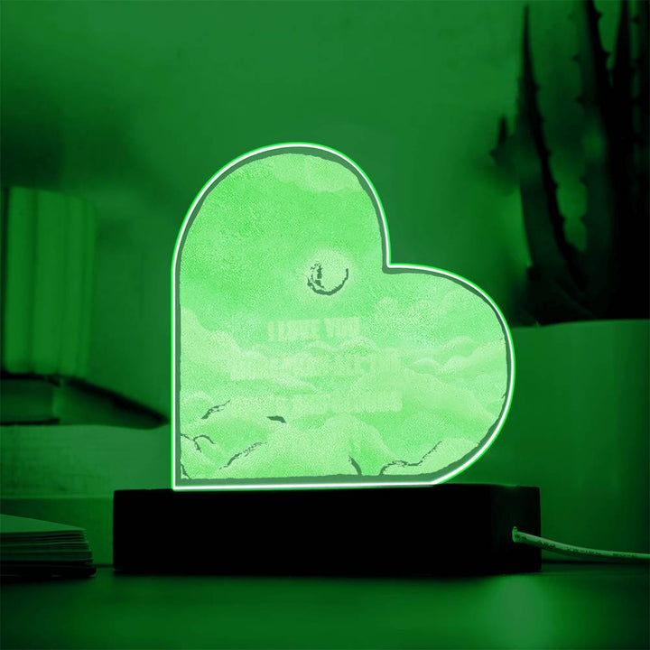 Celestial Love: LED Heart-Shaped Night Light with Pink Clouds, Stars, and Moon – A Heavenly Declaration of Affection!