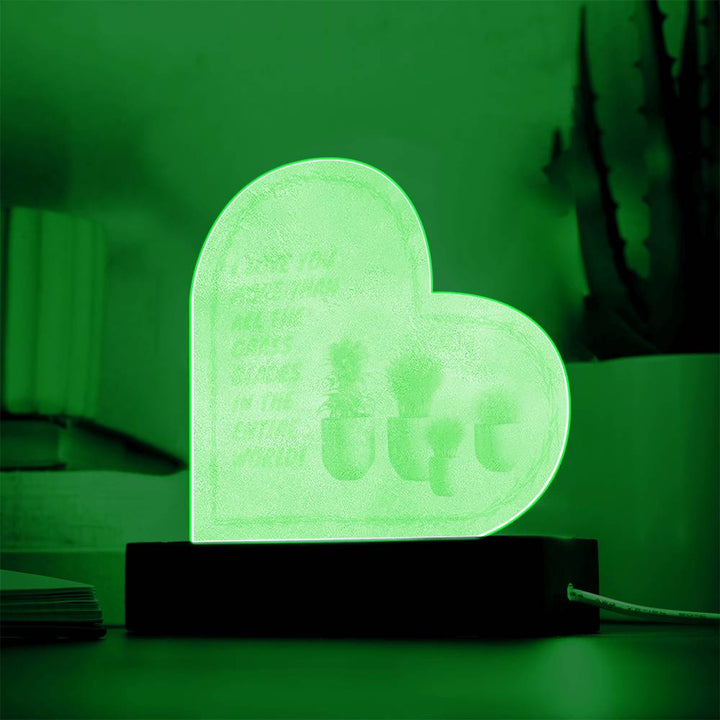 Eternal Love Glow: LED Heart-Shaped Night Light with 4 Delicate White Pots – A Botanical Symphony of Affection!