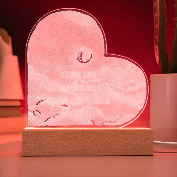 Celestial Love: LED Heart-Shaped Night Light with Pink Clouds, Stars, and Moon – A Heavenly Declaration of Affection!