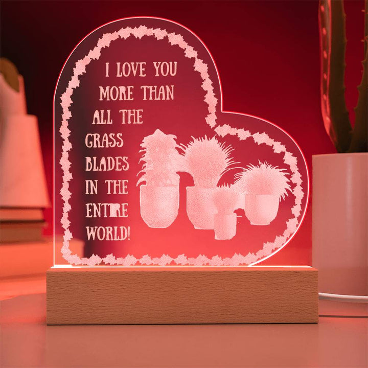 Illuminate Your Love with Our Exquisite LED Heart-Shaped Night Light on Wooden Base – A Romantic Gift with a Touch of Nature!