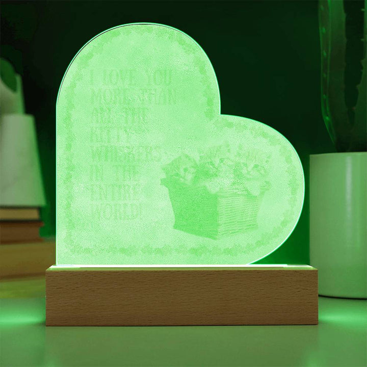 Whisker Wonderland: LED Heart-Shaped Night Light with Rose Ring and Adorable Kittens in a Basket – A Heartfelt Gift for Your Loving Cat Lover!