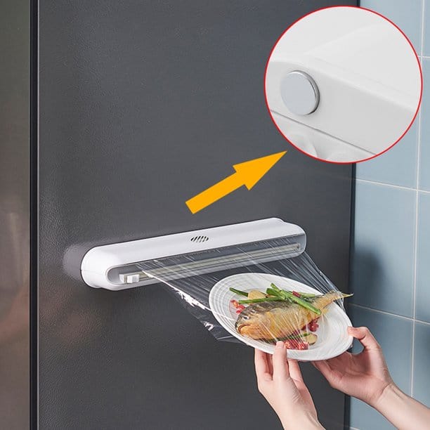 Elevate Your Kitchen Organization with the Magnetic Plastic Wrap Dispenser