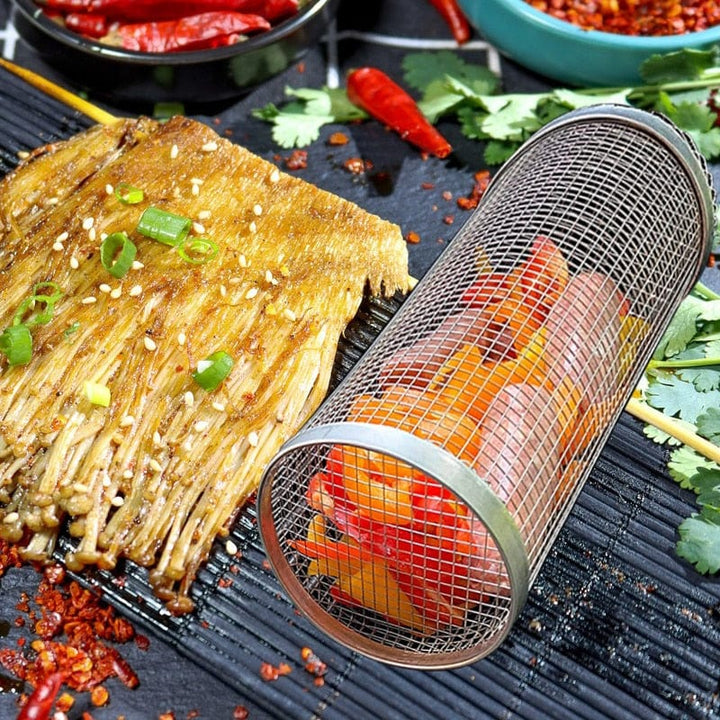 Elevate Your Grilling Skills with the Cylinder Grill Basket!