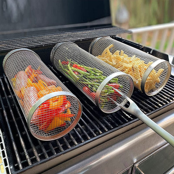 Elevate Your Grilling Skills with the Cylinder Grill Basket!